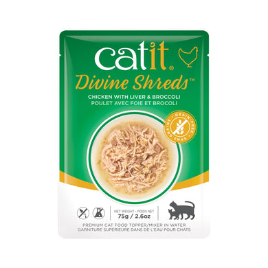 Garniture Divine Shreds pour chats, Poulet avec foie et brocoli, 75 g - Boutique Le Jardin Des Animaux -Gâterie pour chatBoutique Le Jardin Des Animaux44682
