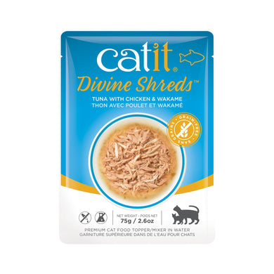 Garniture Divine Shreds pour chats, Thon avec poulet et wakamé, 75 g - Boutique Le Jardin Des Animaux -Gâterie pour chatBoutique Le Jardin Des Animaux44688