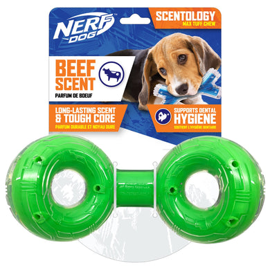 Haltère Scentology Nerf Dog en forme de 8, parfum de bœuf, vert, 21 cm (8,3 po) - Boutique Le Jardin Des Animaux -jouet chienBoutique Le Jardin Des AnimauxVP6949