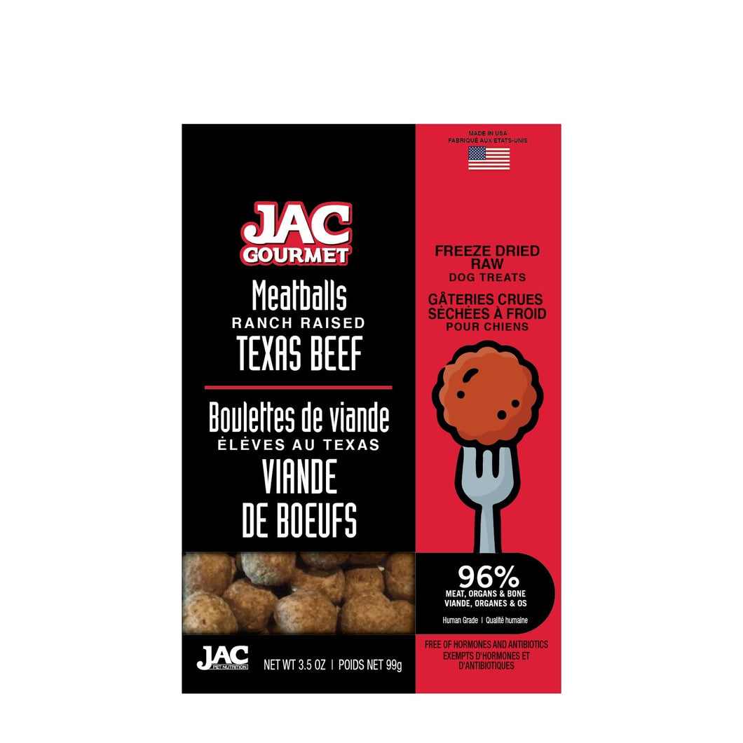 Jac Gourmet - Boulettes de viande de boeuf 3.5oz - Boutique Le Jardin Des Animaux -Gâterie pour chienBoutique Le Jardin Des Animaux88840