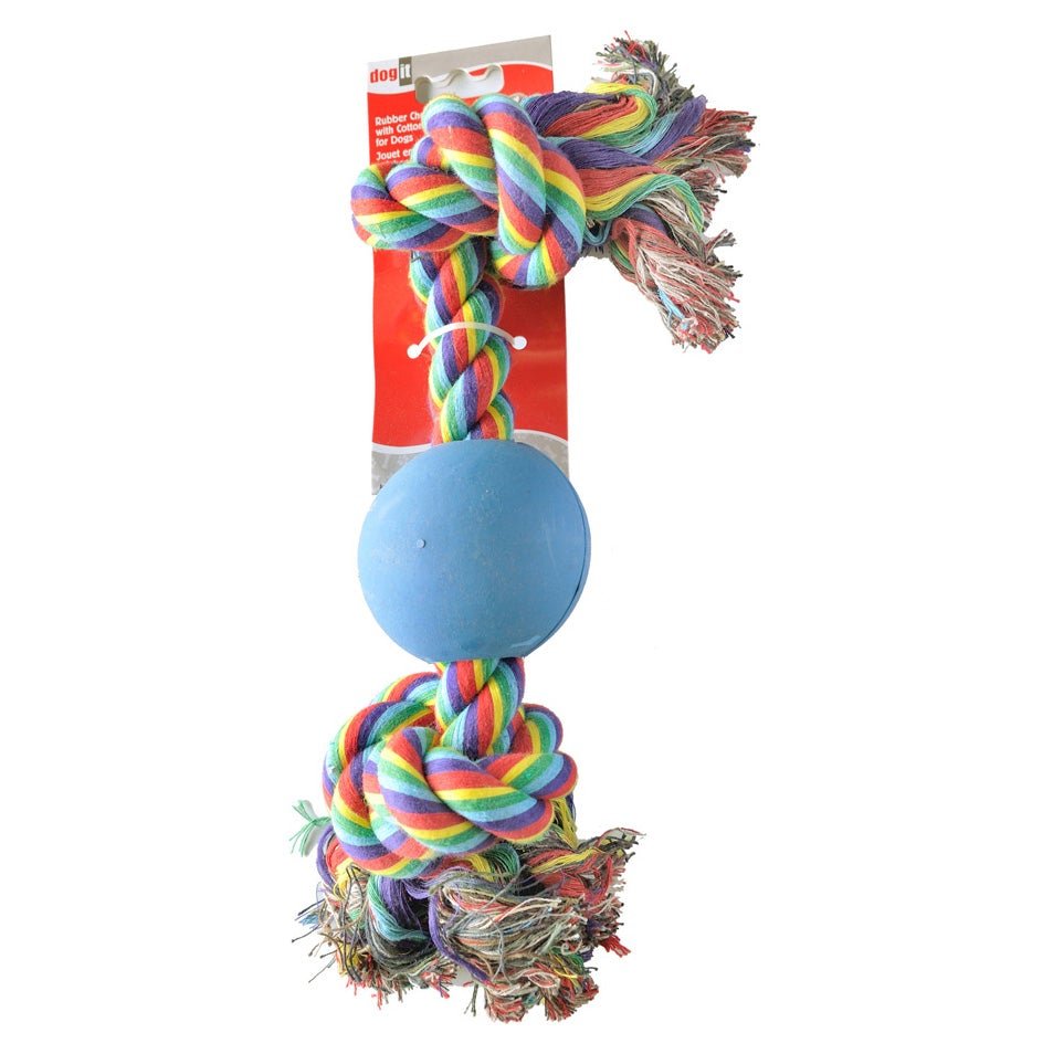 Jouet à tirer Knot-A-Rope Dogit avec balle - Boutique Le Jardin Des Animaux -jouet chienBoutique Le Jardin Des Animaux72360