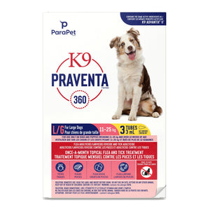K9 Praventa 360 traitement contre les puces et les tiques pour chiens de grande taille, 11 kg à 25 kg, 3 ou 6 tubes - Boutique Le Jardin Des Animaux -anti-parasitaire pour chatBoutique Le Jardin Des Animaux73862