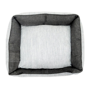 Lit Resploot avec rebords, rectangulaire, peau de serpent grise, 60 x 50 x 21 cm (24 x 20 x 8 po) - Boutique Le Jardin Des Animaux -LitBoutique Le Jardin Des AnimauxVP1328