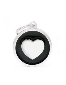 Médaille collection classic, GRAND ROND NOIR COEUR - Boutique Le Jardin Des Animaux -médailleBoutique Le Jardin Des AnimauxCH17BLACKHEART