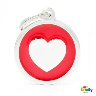 Médaille collection classic, GRAND ROND ROUGE COEUR - Boutique Le Jardin Des Animaux -médailleBoutique Le Jardin Des AnimauxCH17REDHEART