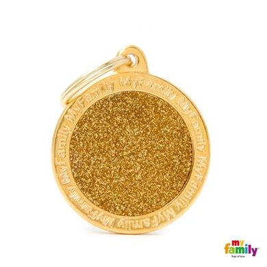 Médaille collection SHINE, CIRCLE GLITTER OR, GRAND - Boutique Le Jardin Des Animaux -médailleBoutique Le Jardin Des AnimauxGL04BIGOLD