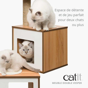 Meuble Double Vesper, arbre à chat - Boutique Le Jardin Des Animaux -Griffoir, meuble et litBoutique Le Jardin Des Animaux52074