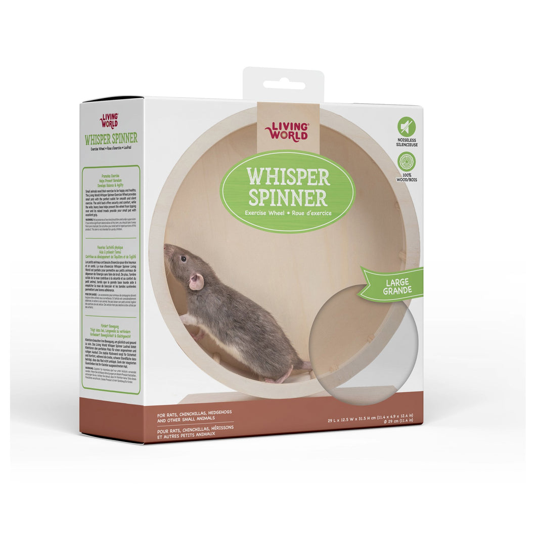 Roue d’exercice Whisper Spinner Living World, grande, 29 x 12,5 x 31,5 cm (11,4 x 4,9 x 12,4 po) - Boutique Le Jardin Des Animaux -Accessoire petit mammifèreBoutique Le Jardin Des Animaux61739