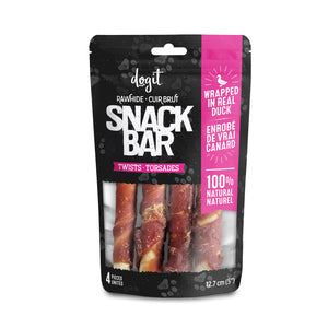 Torsades de cuir brut enrobés de canard Snack Bar Dogit