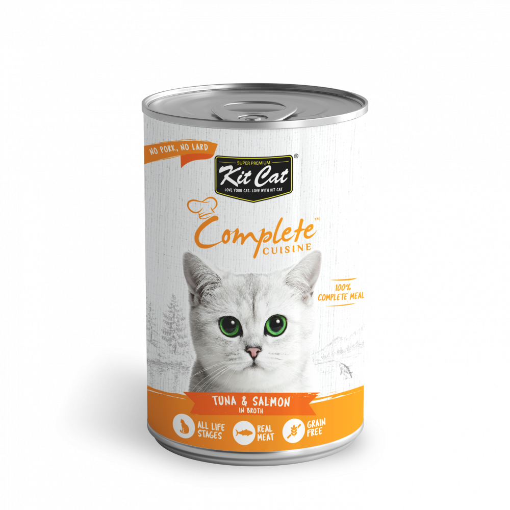Conserve pour chat Kit Cat - Thon et saumon en bouillon