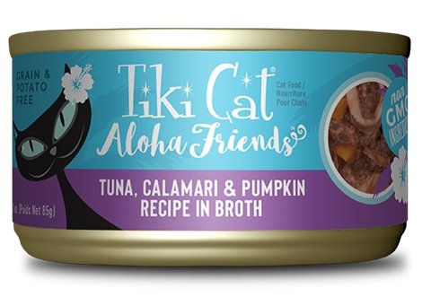 Tiki Cat Aloha Friends, conserve pour chat recette thon, calamar et citrouille - Boutique Le Jardin Des Animaux -conserve pour chatBoutique Le Jardin Des Animaux201-40009