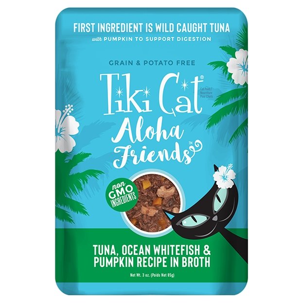 Tiki Cat Aloha Friends, sachet pour chat recette thon, poisson blanc et citrouille - Boutique Le Jardin Des Animaux -conserve pour chatBoutique Le Jardin Des Animaux