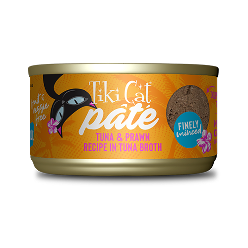 TIKI CAT® GRILL PÂTÉ RECETTE DE THON ET DE CREVETTES DANS UN BOUILLON DE THON NOURRITURE HUMIDE POUR CHATS